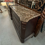 PAIR Bernhardt 3-Drw Nightstands W/Marble Tops 42x19.5x33