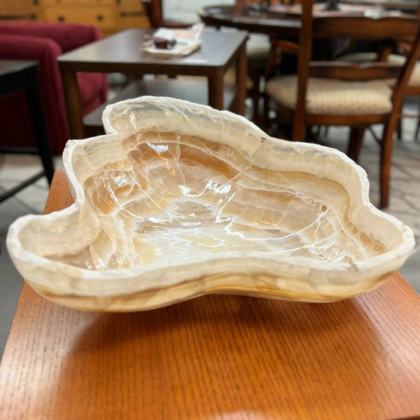 Large Organic Shaped Onyx Bowl 18.5x16x4.5