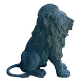 PAIR Gorgeous 350lb Life-Size Patinaed Bronze Lions 44"Hx20"Wx42"L