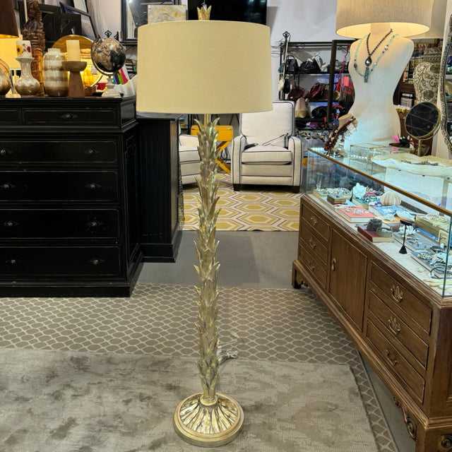 The Natural Light Caesar Champagne Finish Floor Lamp 64"