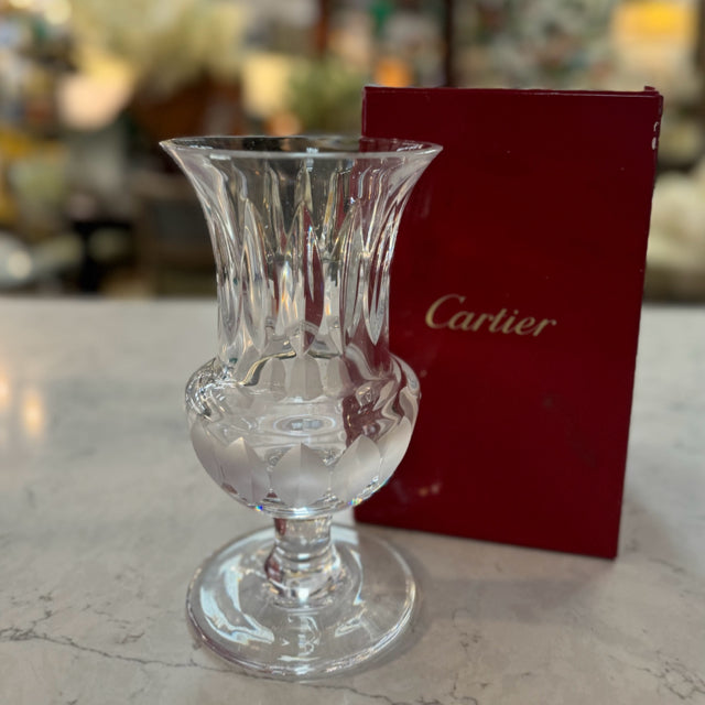 Cartier La Maison Du Crystal Vase W/Box 8.75"H