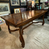 Henredon Distressed Wood Dining Table 72x40x31 W/2- 30" Draw Leaf Extensions