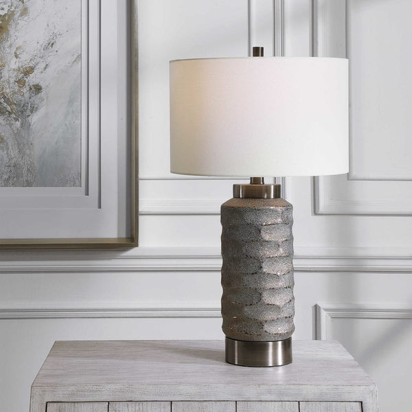 Uttermost 28388 Masonary Bronze and Nickel Table Lamp 28"H