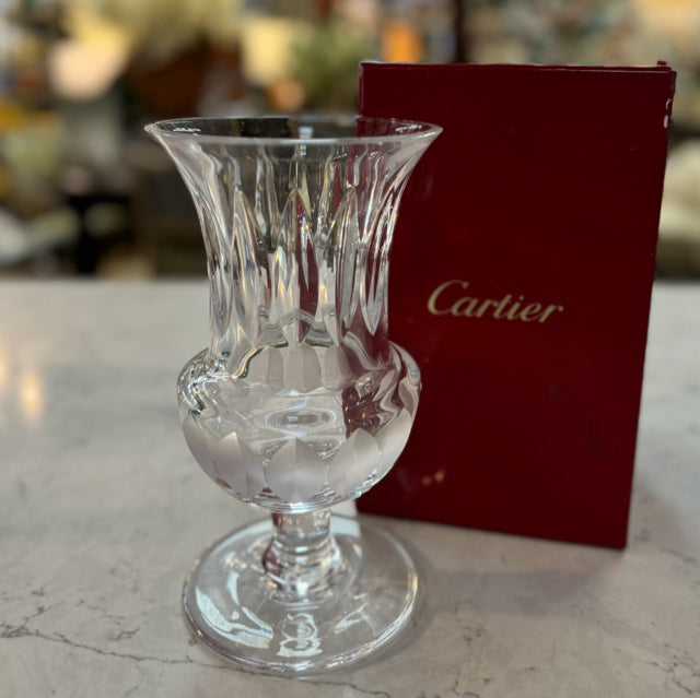 Cartier La Maison Du Crystal Vase W/Box 8.75"H