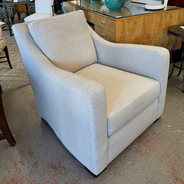 Light Gray/Cream Herringbone Accent Chair 32x39x33