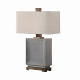 Uttermost 27905 Abbot Crackled Gray Table Lamp 28"H NEW
