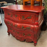 Meubles-Richelieu Red French Chinoiserie Bombay Chest W/3 Keys 40x24.5x36