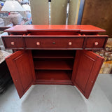 Red Mantle Cabinet, 3 Drawers, 2 Doors 60x16.5x50.5